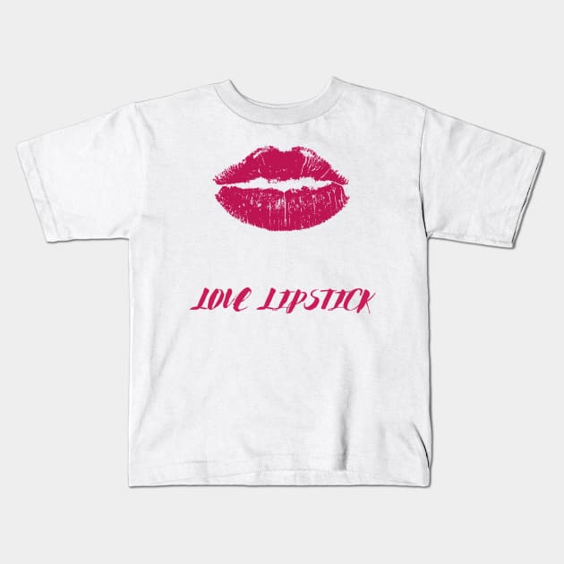 Love lipstick drippy hoodies dripping design Kids T-Shirt by Maroon55